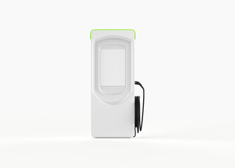 Public charging battery for modern electric vehicles with mockup. 3d illustration