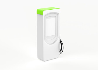 Public charging battery for modern electric vehicles with mockup. 3d illustration