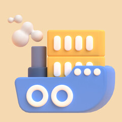 Ship Cargo in 3d render for graphic asset web presentation or other