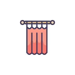 Window curtain filled outline icon