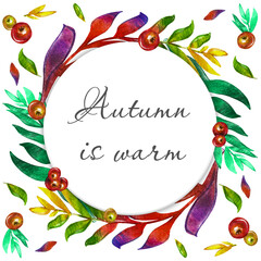 Naklejka premium frame of autumn leaves for postcards