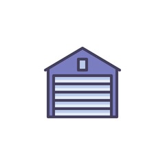 Garage door filled outline icon