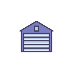 Garage door filled outline icon