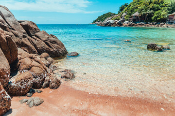 tropical beach and blue sea in summer