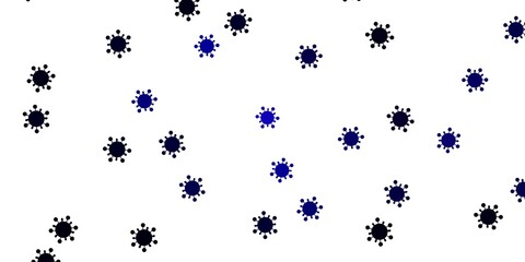 Light pink, blue vector pattern with coronavirus elements.