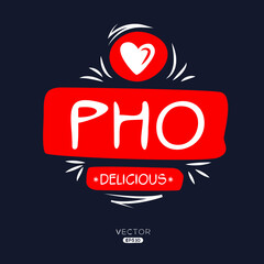 Creative (Pho) logo, Pho sticker, vector illustration.