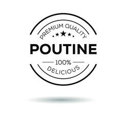 Creative (Poutine) logo, Poutine sticker, vector illustration.