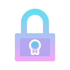 medal lock logo gradient design template icon