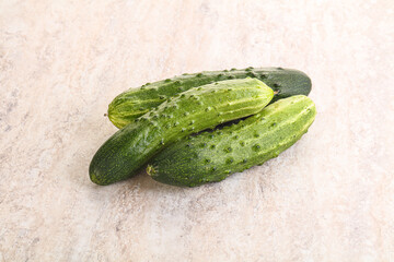 Fersh juicy green cucumbers heap