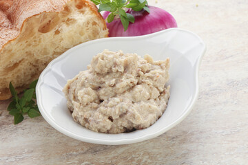 Jewish traditional cuisine herring mousse Forsmak