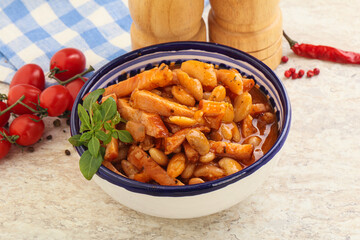 Roasted pork with white beans