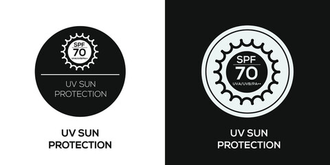 Creative (UV sun protection SPF 70) Icon, Vector sign.