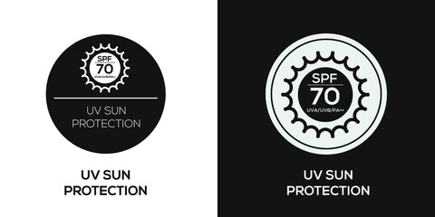 Obraz premium Creative (UV sun protection SPF 70) Icon, Vector sign.