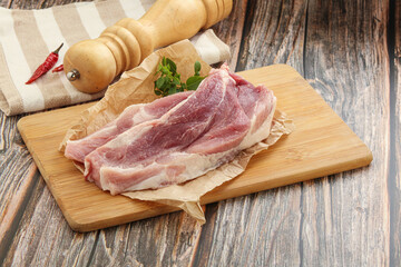 Raw pork steak for grill