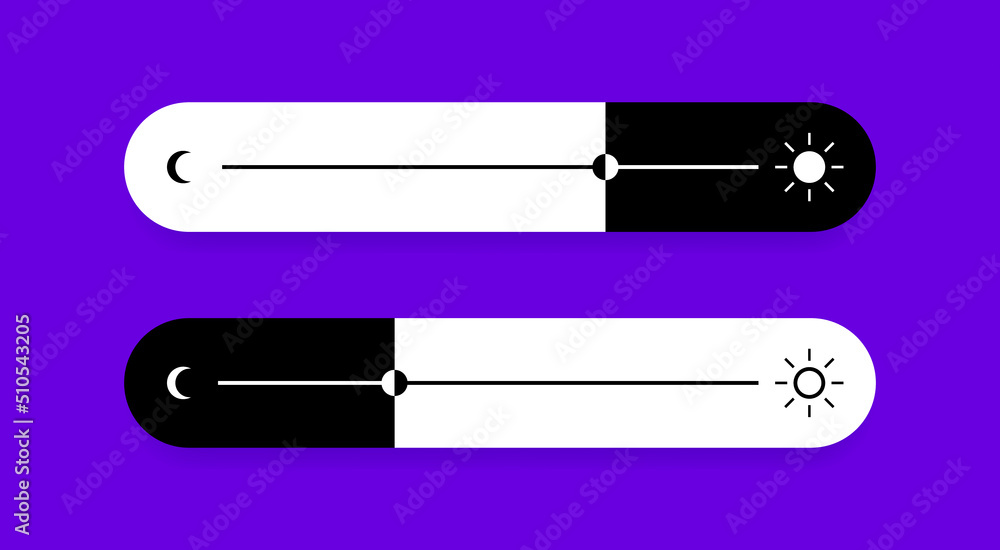 Poster brightness slider level control. contrast and brightness adjustment. design concept for mobile app, 