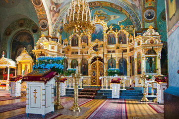 Fototapeta na wymiar Interior of the church of Saint. Onofrio. Jabłeczna, Lublin Voivodeship, Poland.
