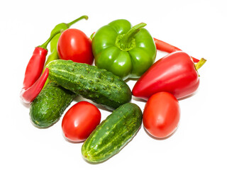 Different vegetables on a white background
