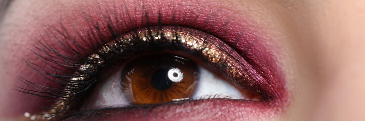 Beautiful makeup on young woman brown eye, model for makeup tutorial
