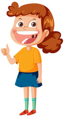 Happy girl grinning face with smiling eyes