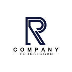 Letter R  Monogram Logo Design  Brand Identity Logos Designs Vector Illustration Template