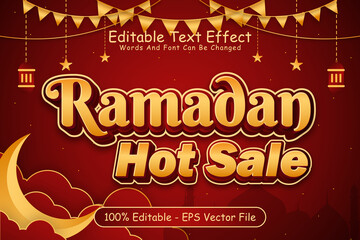 Ramadan Hot Sale Editable Text Effect 3 Dimension Emboss Modern Style