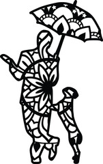 Mandala design. You can change the color and size of the design. Will fit well as a design on a shirt or in your shadow box. You can also use laser cutters like Cricut, Glowforge