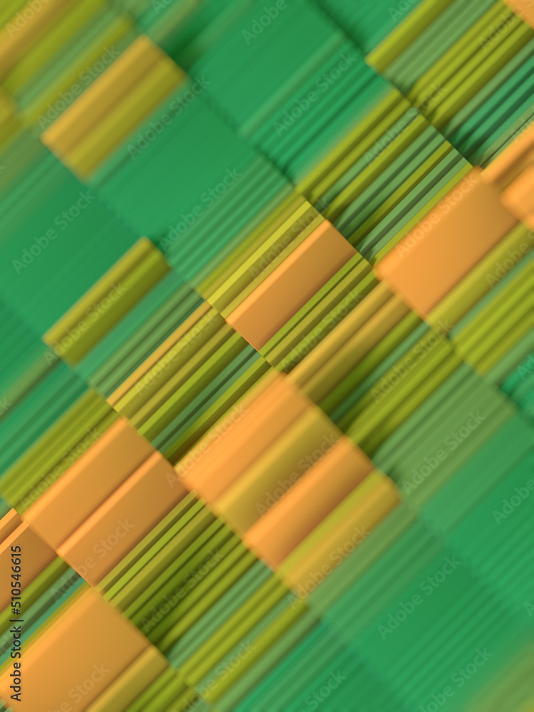 Poster rectangular elements pushed up by waves. geometric background. 3d rendering digital illustration