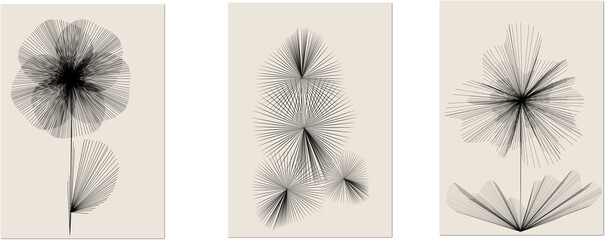 Creative minimalist hand painted Abstract art grunge background with black line abstract art. Design for wall decoration, postcard, poster or brochure, home decoration