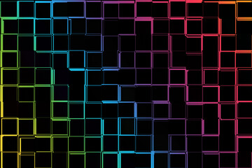 Blur Mixed and black Rainbow Tile Background. Multi color abstract seamless pattern tiles.