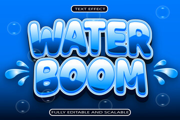 Water Boom Editable Text Effect 3 Dimension Modern Style
