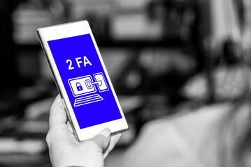 2fa concept on a smartphone