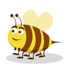 Cute Honey Bee  Lovely Flying Insect Character Vector Cartoon Illustration