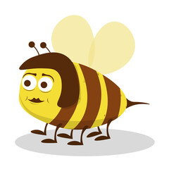 Cute Honey Bee  Lovely Flying Insect Character Vector Cartoon Illustration