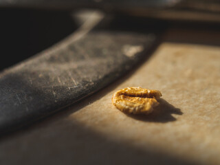 wedding rings on a cake
