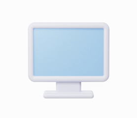 3d Realistic Computer monitor icon vector illustration.