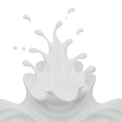 Milk splash with clipping path , 3D Rendering, 3D illustration