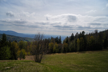 clouds and blue sky in the Bavarian Forest with fascinating 