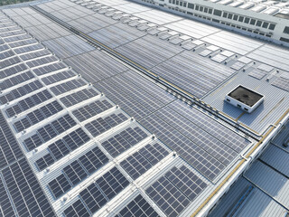 solar panels on factory rooftop