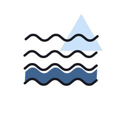 Sea wave vector isolated icon. Nature sign