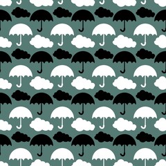 Autumn seamless umbrella pattern for fabrics and textiles and packaging and wrapping paper and kids