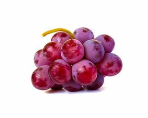 red grapes delicious sweet fruit isolated on white background