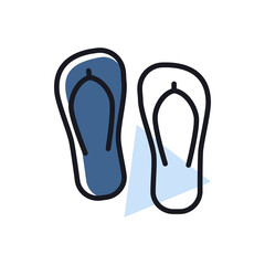 Flip Flops flat vector icon. Summer sign
