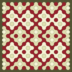 Multicolor truchet tiling connections illustration