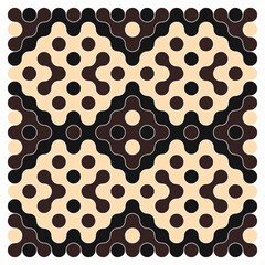 Multicolor truchet tiling connections illustration