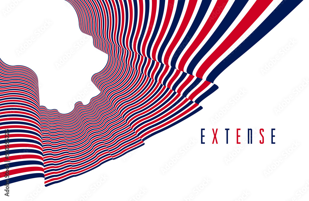 Poster abstract lines in 3d dimensional perspective abstract vector background, cool funky design layout, 7