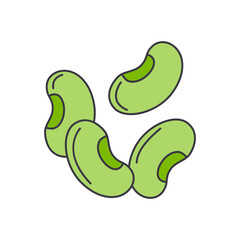 Mung bean icon in color, isolated on white background 