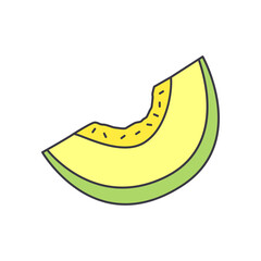 Melon fruit icon in color, isolated on white background 