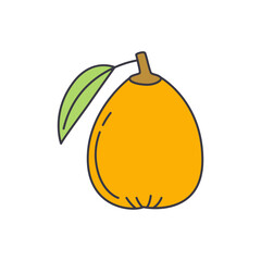 Medlar fruit icon in color, isolated on white background 