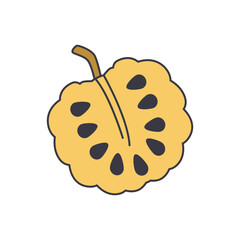 Custard apple  fruit icon in color, isolated on white background 