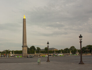 Luxor obelisk on Freedom Square in Paris, France